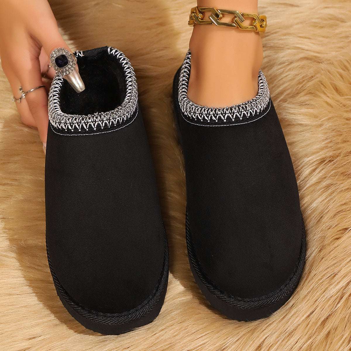 Women's Plush Thick-Soled Slippers Women's Indoor Warm Plush Non-slip Thick | Ectron Online