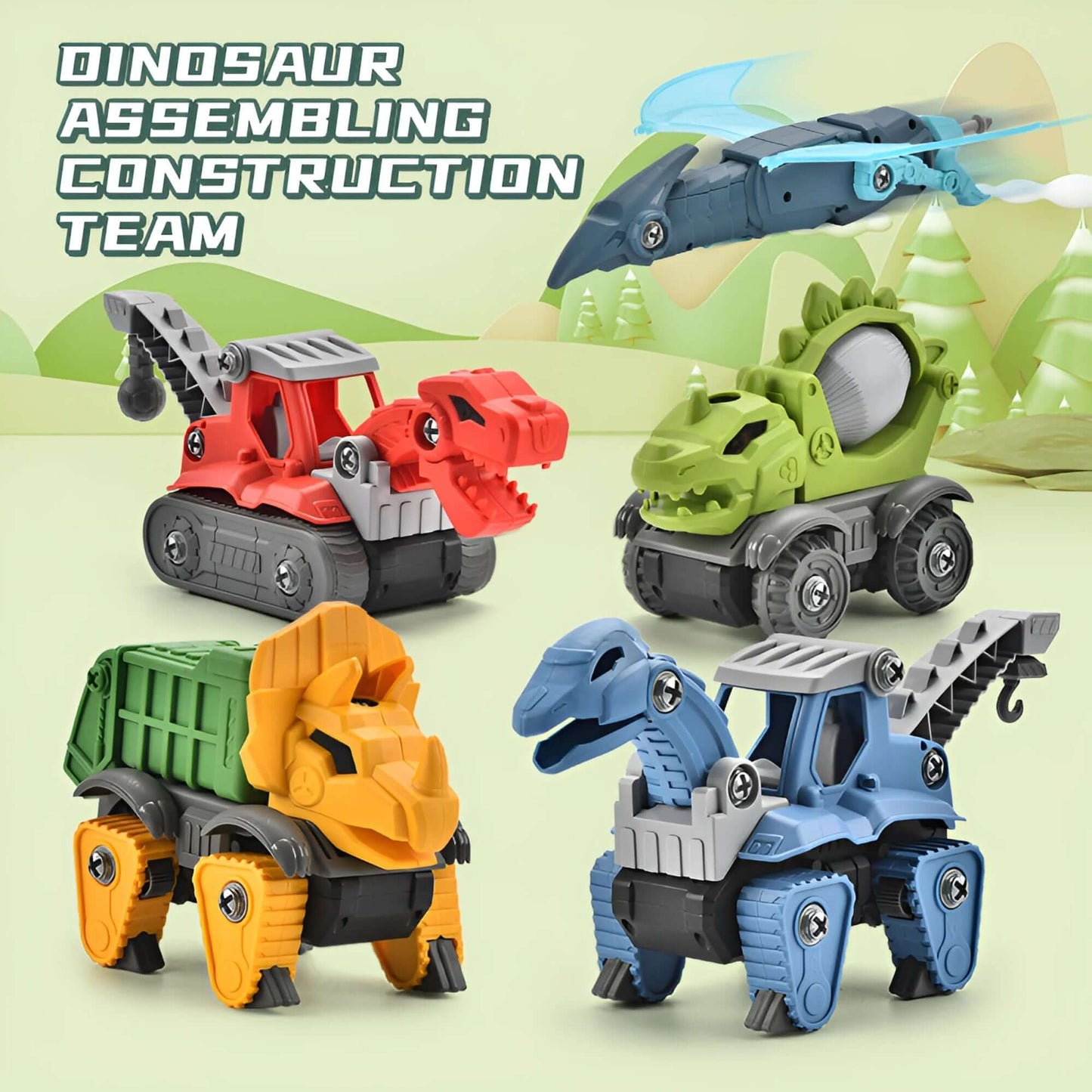 5-Pack Take Apart Dinosaur Toys with Electric Drill 5 Pack Take Apart Dinosaur Set With Elec | Ectron Online