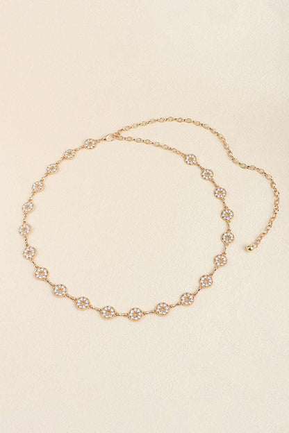 Rhinestone Decor Zinc Alloy Belt