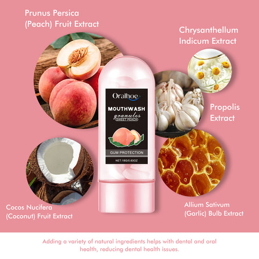 Oralhoe Peach Mouthwash Pellets