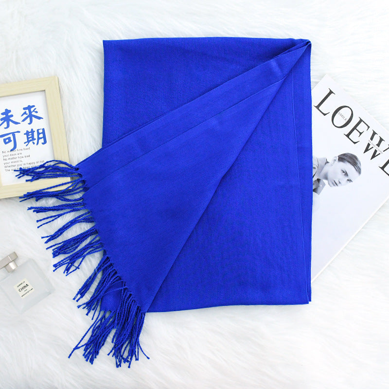 Luxurious Warm Tassel Scarf - Cashmere-Feel Meeting Accessory Annual Meeting Warm Cashmere Tassel Scar | Ectron Online