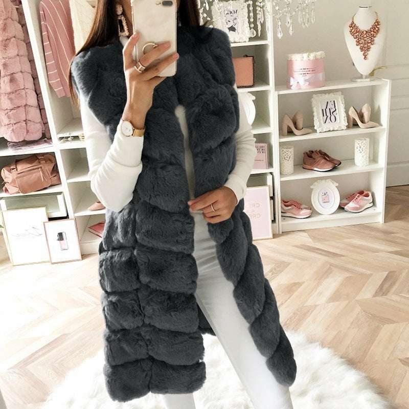 Long Faux Fur Vest