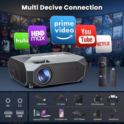Native 1080P Projector with 5G WiFi & Bluetooth | Supports 4K Video Projector With 5G WiFi And Bluetooth, Na | Ectron Online