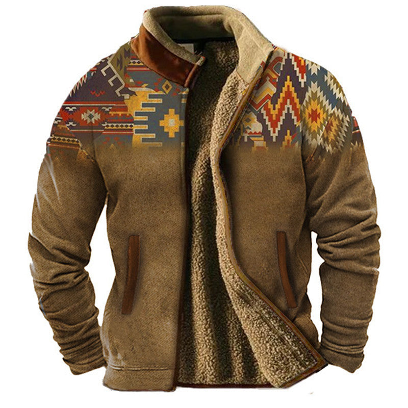 New Men's Fleece-Lined Cotton Jacket