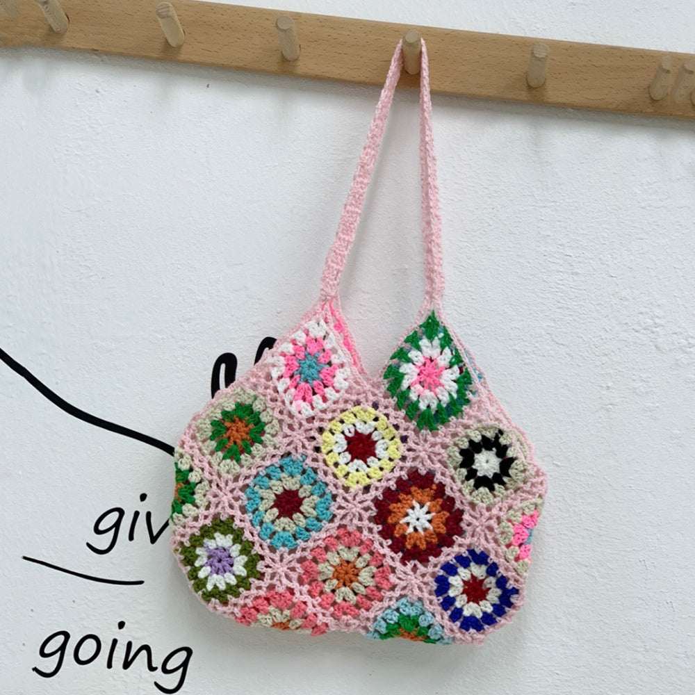 Handmade Hand Crochet Flower Woven Women's Bag - Ethnic Pattern Handmade Hand Crochet Flower Woven Women | Ectron Online