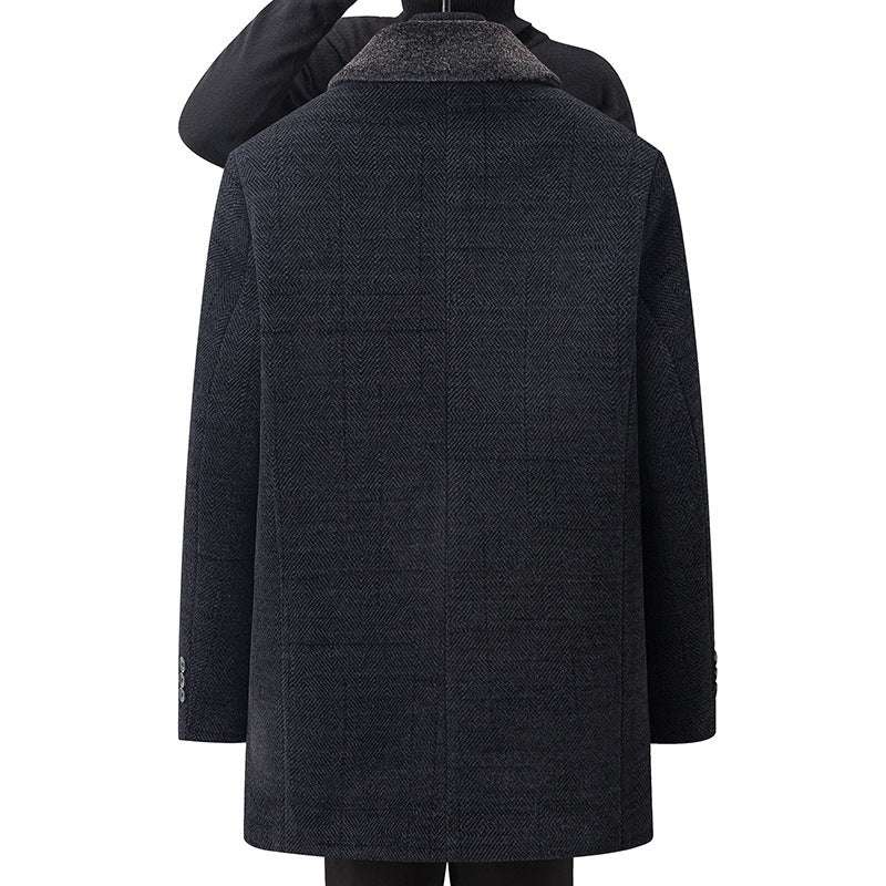 Middle-Aged Fleece-Lined Detachable Two-Piece Winter Coat