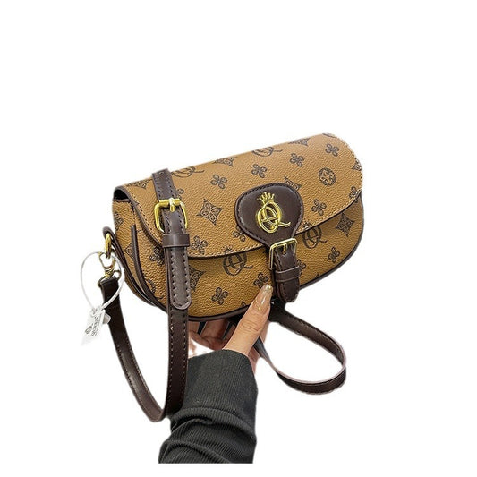 Women's Fashion Printed Saddle Bag All-match Shoulder Messenger Bag