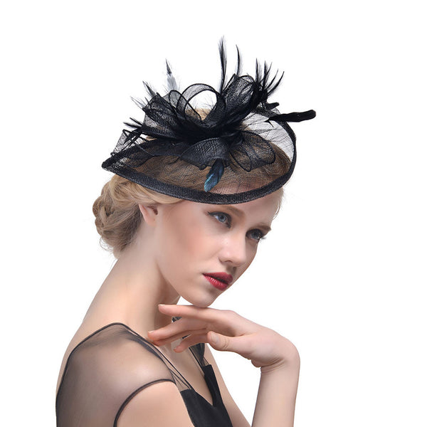 Hemp Yarn Feather Hairpin – Elegant Bridal & Banquet Accessory