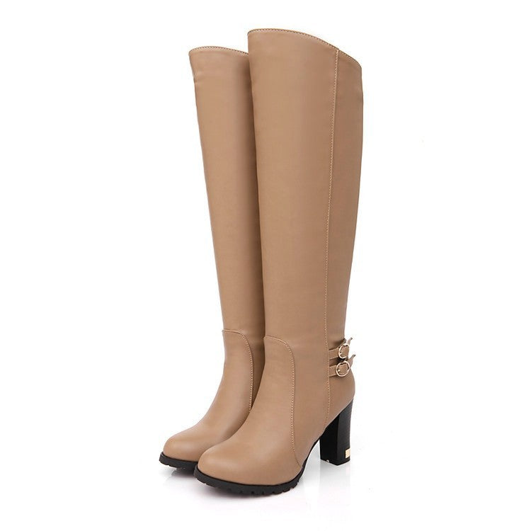 Chunky Heel Over-the-knee Boots Women's High Heels