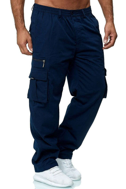 Men's Loose Straight Cargo Pants Men's Casual Multi-pocket Loose Straight | Ectron Online