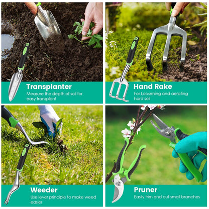 13-Piece Heavy-Duty Aluminum Alloy Gardening Tool Starter Kit 13Pcs Garden Tool Set Aluminum Alloy Gar | Ectron Online