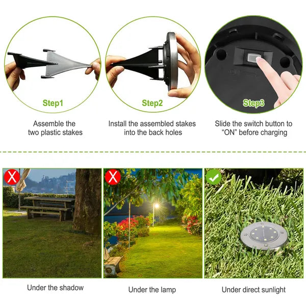 4Pcs Solar Ground Lights Outdoor 4Pcs Solar Powered Ground Light Outdoor | Ectron Online
