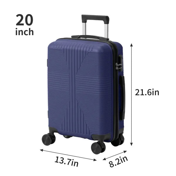 4-in-1 PP Trolley Case Set - Navy Blue Non-TSA Customs Lock 4-in-1 PP Trolley C | Ectron Online