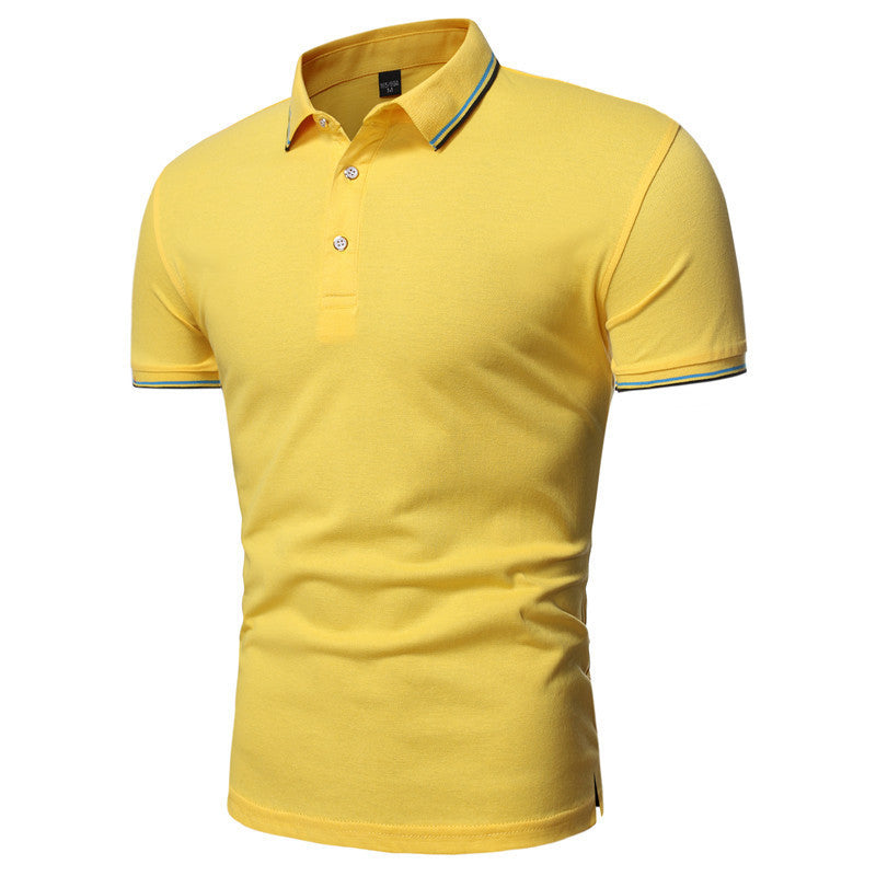 Men’s Solid Color Lapel Shirt – Short Sleeve Advertising Tee Cross-border Short-sleeved Men's Lapel A | Ectron Online