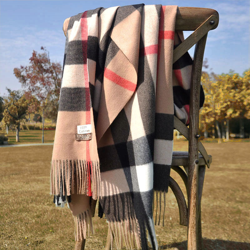 Plaid Scarf Women's Classic Cashmere Padded Warmth