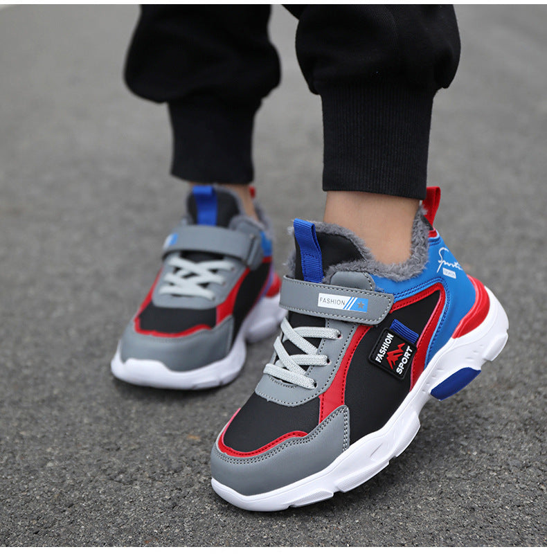 Kids' Winter Leather Sneakers | Plush & Velvet Lined Winter Children's Leather Plus Velvet Sn | Ectron Online