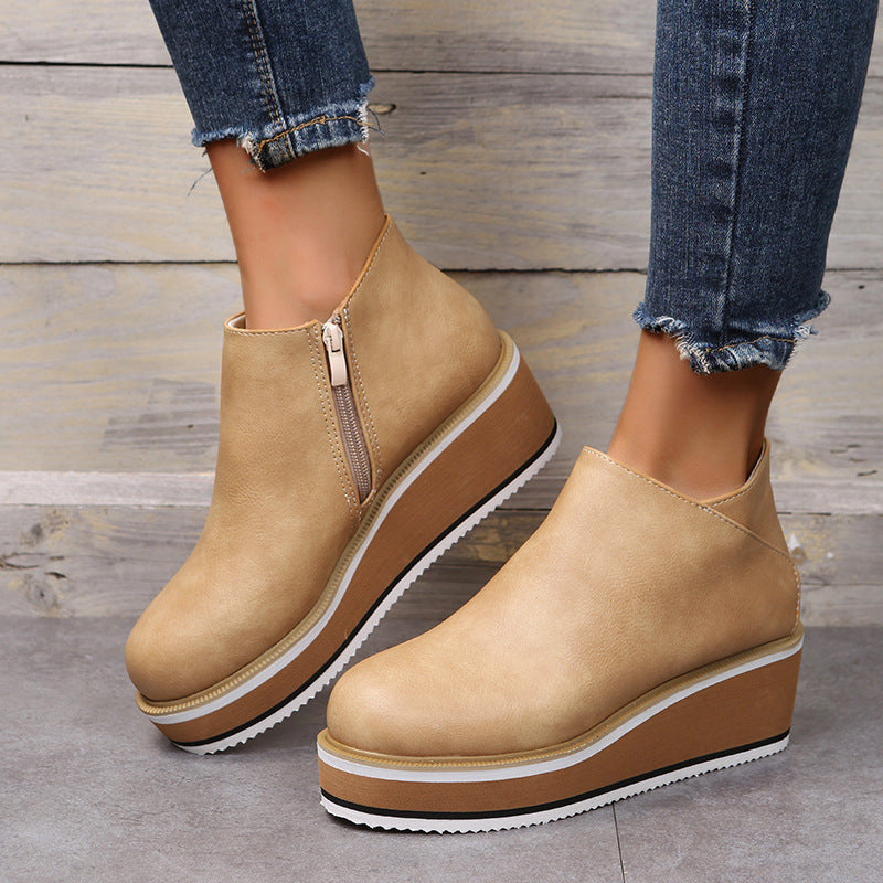 Ankle Boots Women Chunky Block Heel Shoes Ankle Boots Women Chunky Block Heel Shoe | Ectron Online