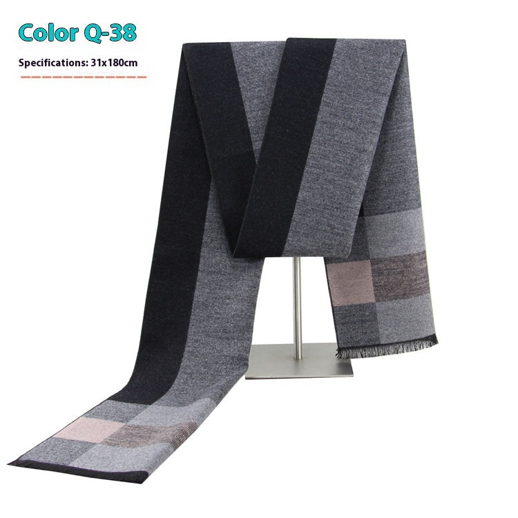 New Men's Cashmere-Like Striped Scarf New Men's Winter Warm Cashmere-like Stri | Ectron Online