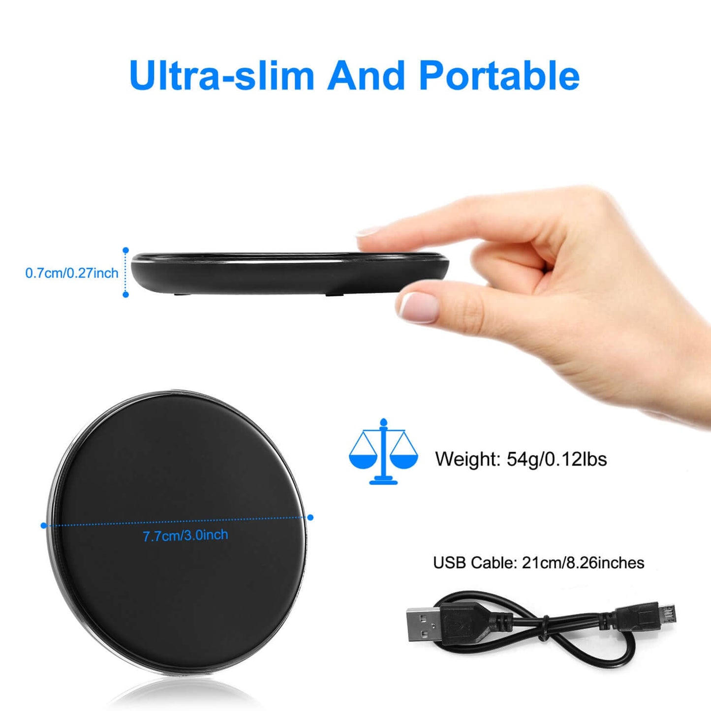 Qi-Certified Ultra-Slim Wireless Charger 1Pc Wireless Charger Qi-Certified Ultra- | Ectron Online