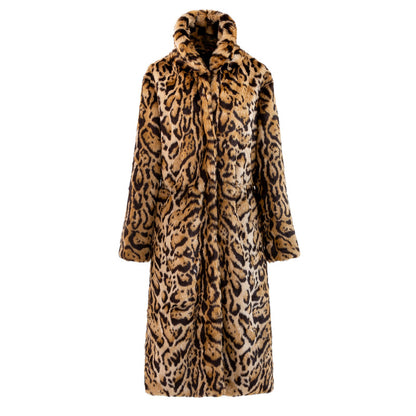 Plus Size Leopard Faux Mink Coat | Long Fleece Winter Fur Jacket Plus Size Leopard Fur Coat Long Faux Min | Ectron Online