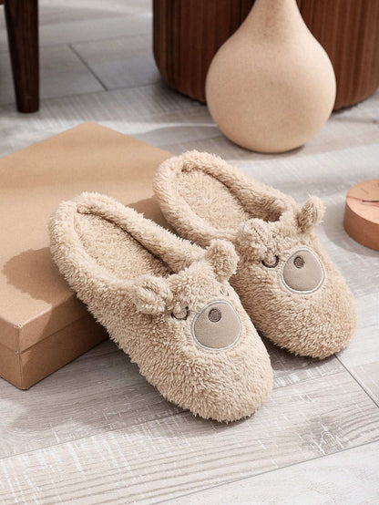 Cute Round Toe Brown Toe Ring In Stock Couple Soft Bottom Flat Heel Medium Mouth Suede Cotton Slippers Cute Round Toe Brown Toe Ring In Stock C | Ectron Online