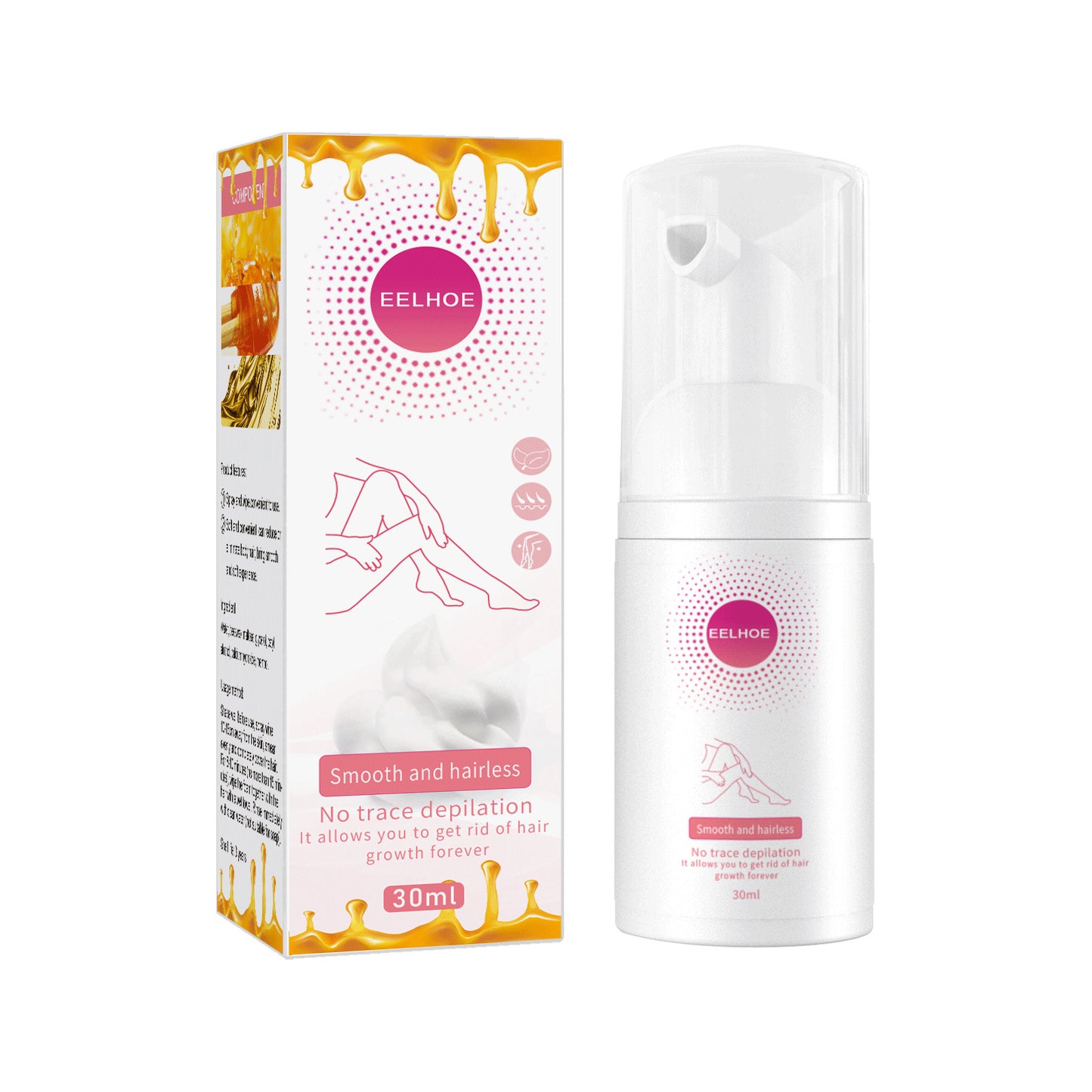 Painless Hair Removal Spray Mousse - Gentle Depilatory Foam for Arms & Legs