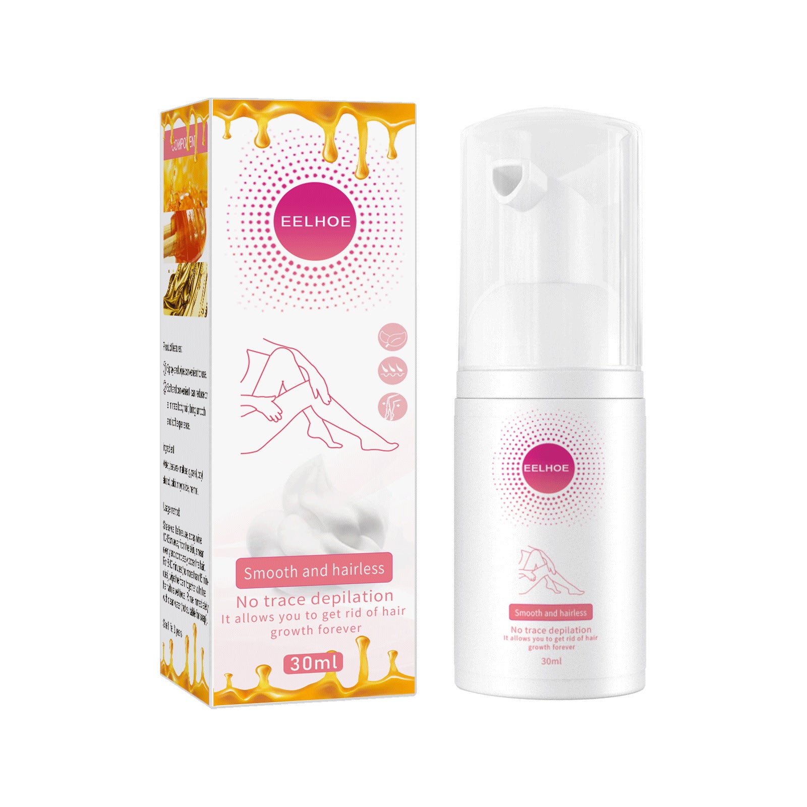 Painless Hair Removal Spray Mousse - Gentle Depilatory Foam for Arms & Legs