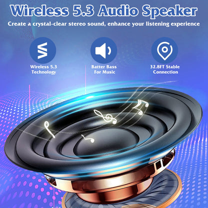 4-in-1 Wireless Speaker & Phone Stand | 5000mAh Power Bank with RGB 1Pc 4 In 1 Foldable Wireless Speaker Pho | Ectron Online
