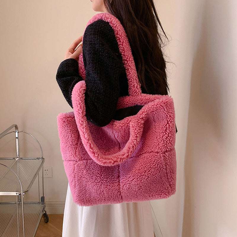 Luxury Plush Bag - Winter Fashion Cute Tote Handbag Women's Designer Luxury Plush Bag Winter | Ectron Online