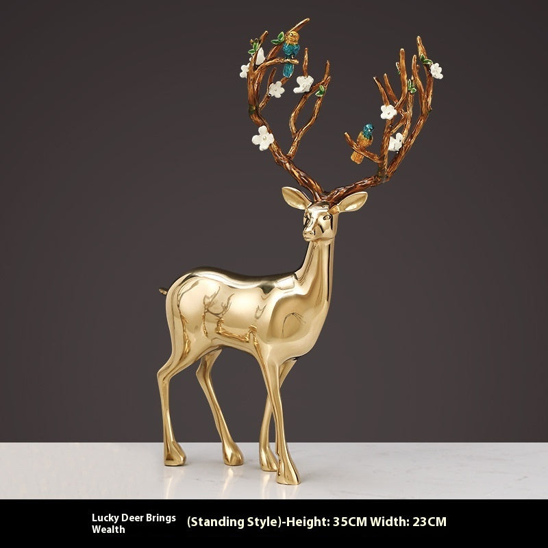Modern Light Luxury Brass Deer - Enamel Entrance Decoration Modern Light Luxury Brass Deer Entrance | Ectron Online