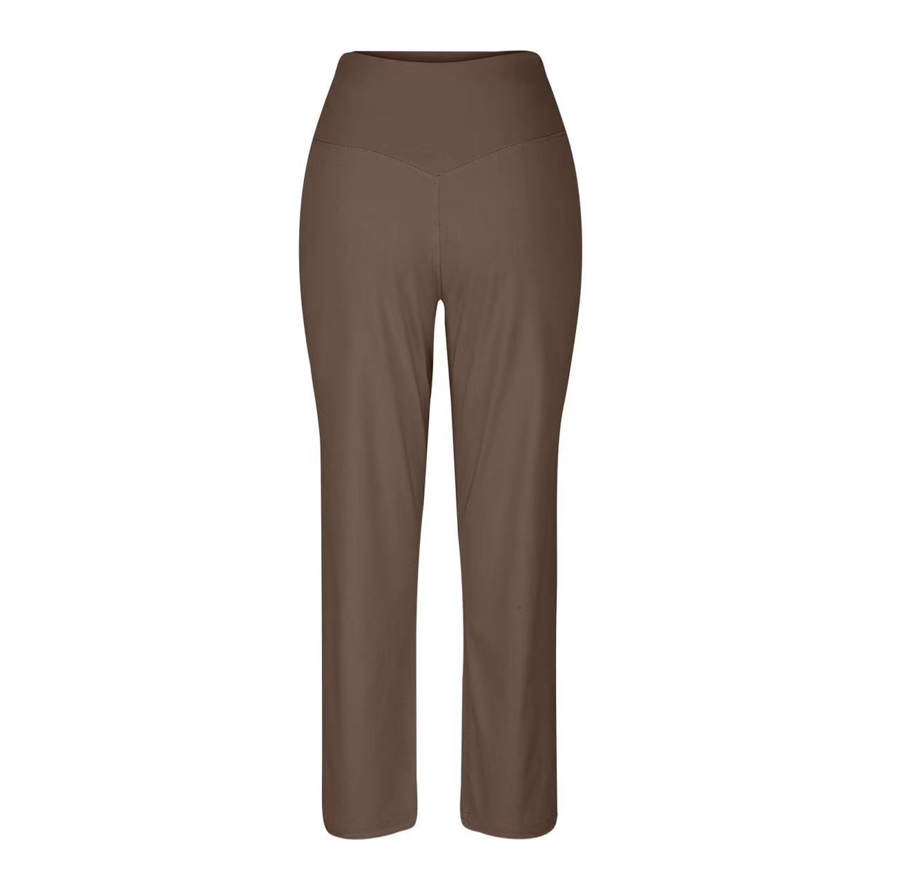 Women's High Waist Pure Color Draping Effect Straight Casual Trousers Women's High Waist Pure Color Draping Ef | Ectron Online