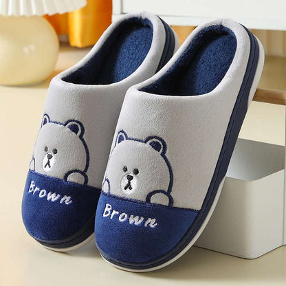Cute Bears Plush Slippers – Warm Winter Non-slip House Shoes Cute Bears Slippers Warm Winter House Sh | Ectron Online
