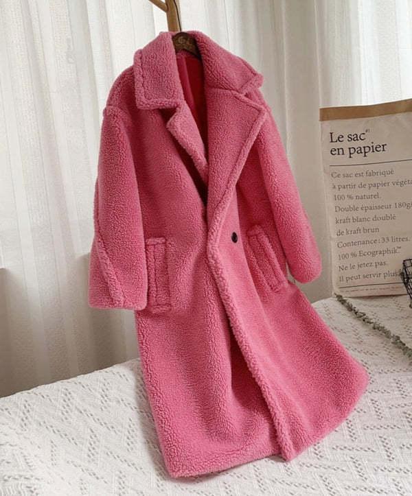 Thickened Lamb Fleece Coat for Women Lapel Lamb Fleece Coat With Pockets Faux | Ectron Online