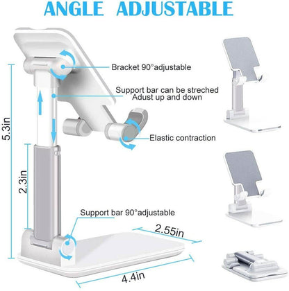 Foldable Desktop Phone & Tablet Stand - Adjustable Height Holder Cell Phone Stand Desktop Holder Tablet S | Ectron Online