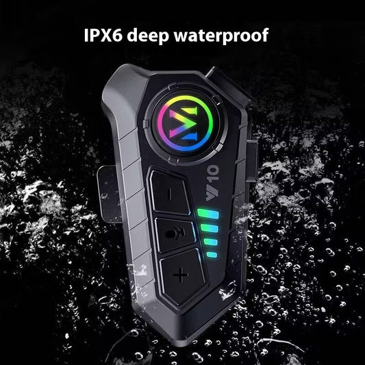 Helmet Bluetooth Headset Y10 Intercom Built-in Integrated Waterproof Motorcycle Take-out Rider Full Face Helmet Half Helmet High Sound Quality