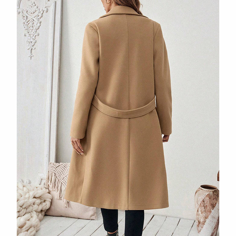 Women's Notch Lapel Trench Coat | Mid-Long Casual & Formal Jacket