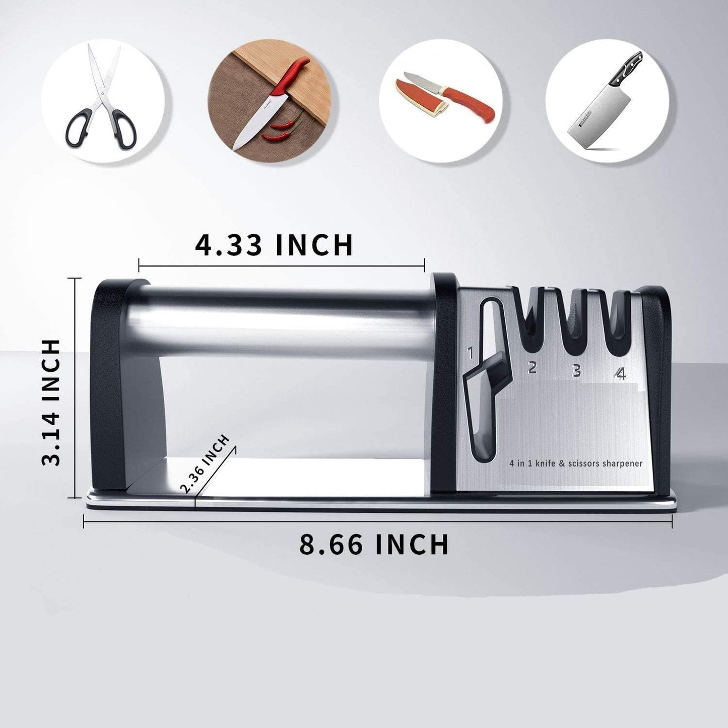 4-in-1 Kitchen Knife & Scissor Sharpening Tool | Professional Sharpener