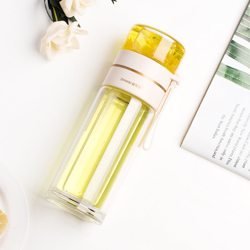 Double Wall Glass Water Bottle with Tea Infuser Glass Water Bottle With Tea Infuser Filt | Ectron Online