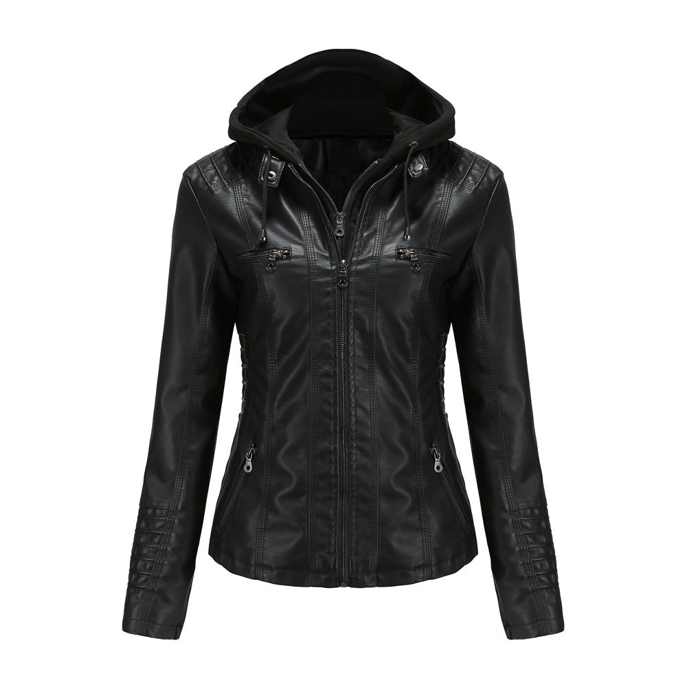 Detachable Hoodie Leather Jacket Outerwear & Jackets | Ectron Online