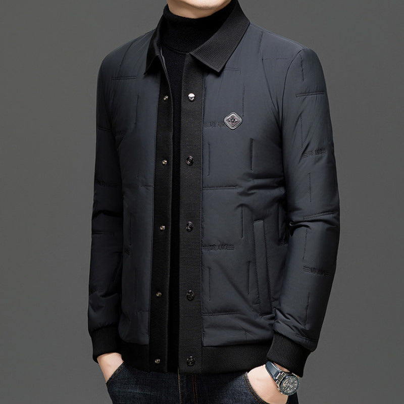 Padded Lapel Coat with Round Hem Padded Coat Lapel Round Hem Jacket | Ectron Online
