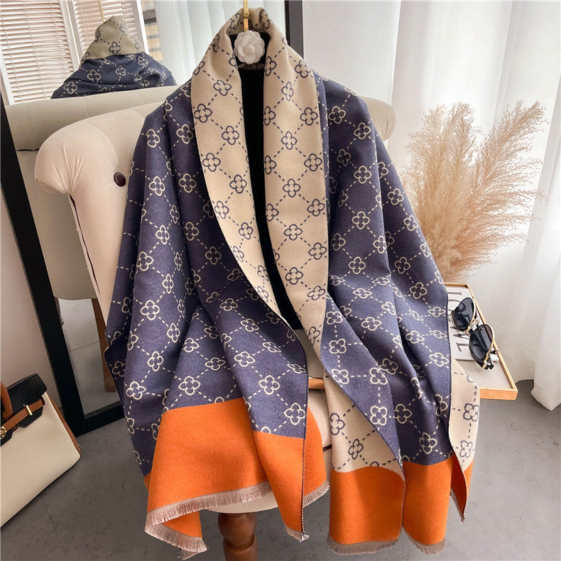 Women's Double-Sided Cashmere Scarf Women's Thickened Warm Double Sided Cash | Ectron Online