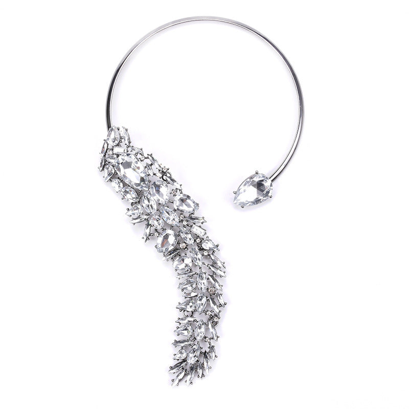 Luxury Full Diamond Flower Necklace - Sparkling Statement Luxury Full Diamond Flower Necklace | Ectron Online