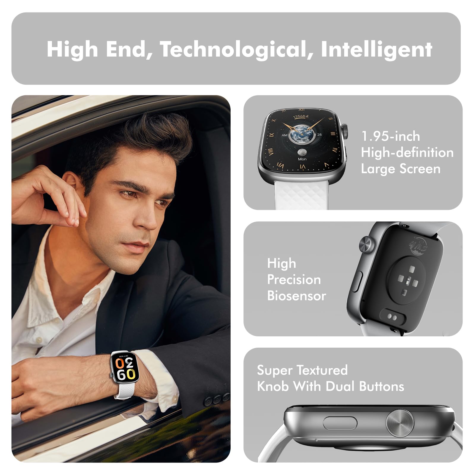 Smart Watch with Bluetooth Call & 1.95" HD Screen | Fitness Tracker