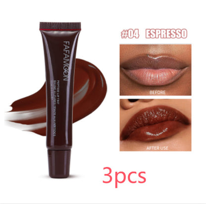 Glossy Lip Glaze Waterproof Long Lasting Lip Gloss Glossy Mirror Tea Red Liquid Lipstick Doodle Lip Korean Makeup