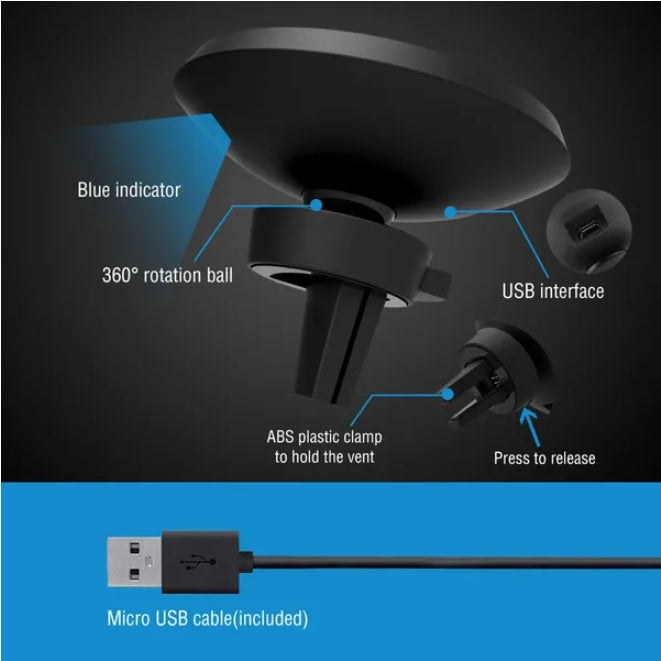 Magnetic Wireless Car Charger | Fast Charging Auto-Mount Holder