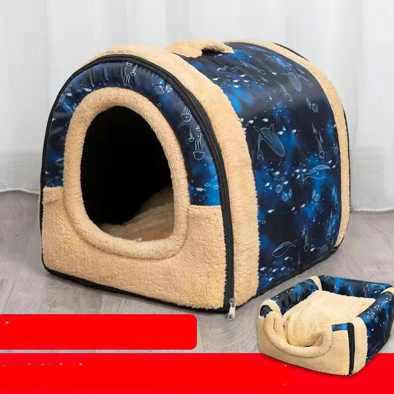 Detachable And Washable Kennel Cat Litter Closed House For Cats Warm Pet Supplies