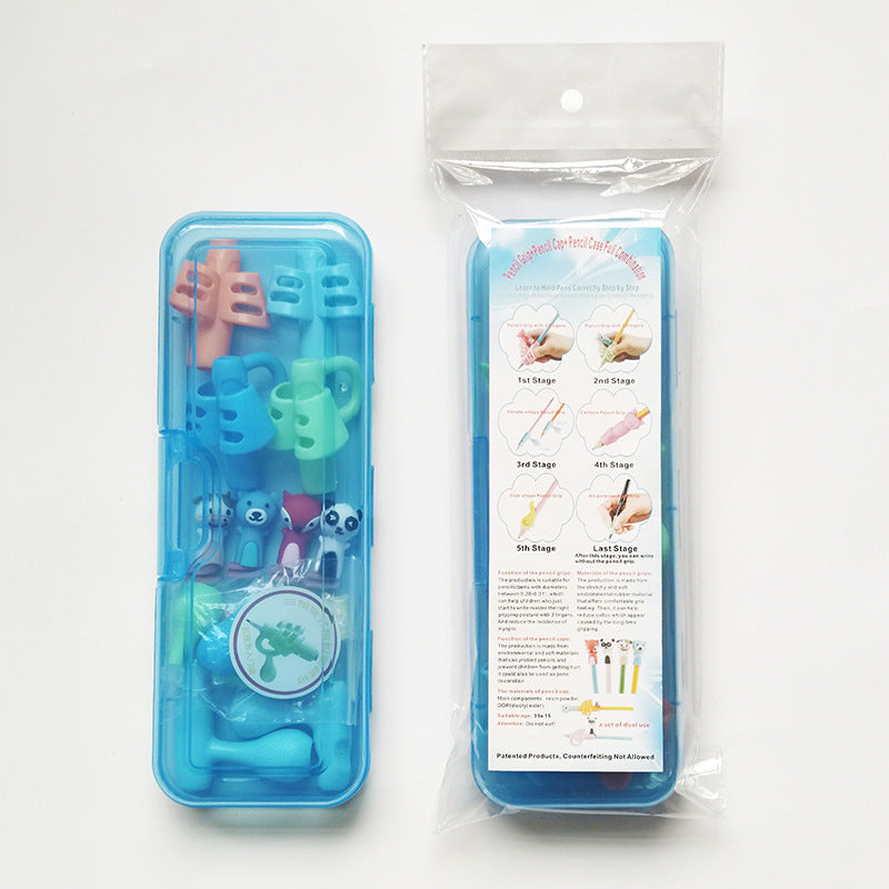 {{ brand }} Two-Finger Grip Silicone Baby Learning Writing Tool Blue - Two-Finger Grip Silicone Baby Learning W