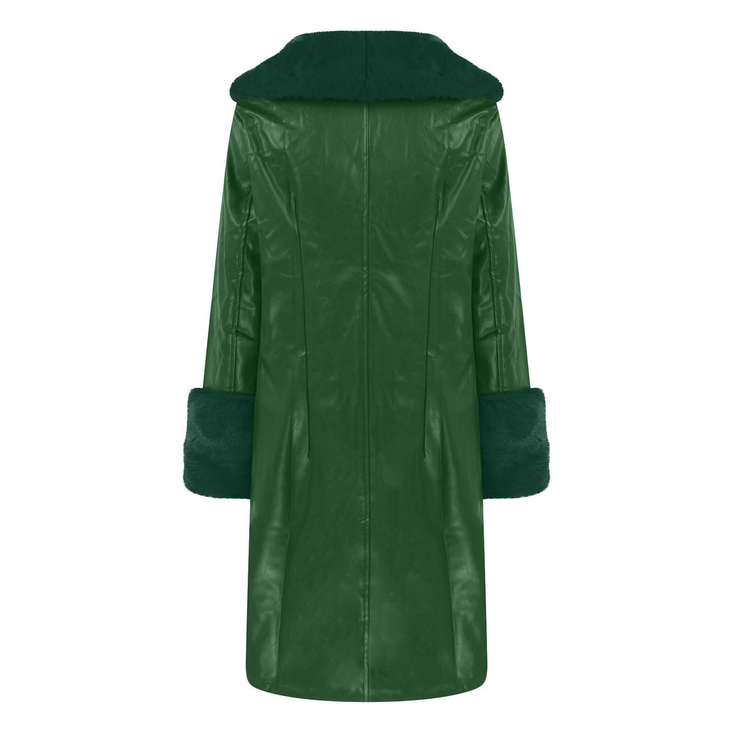 Women's Long PU Leather Coat