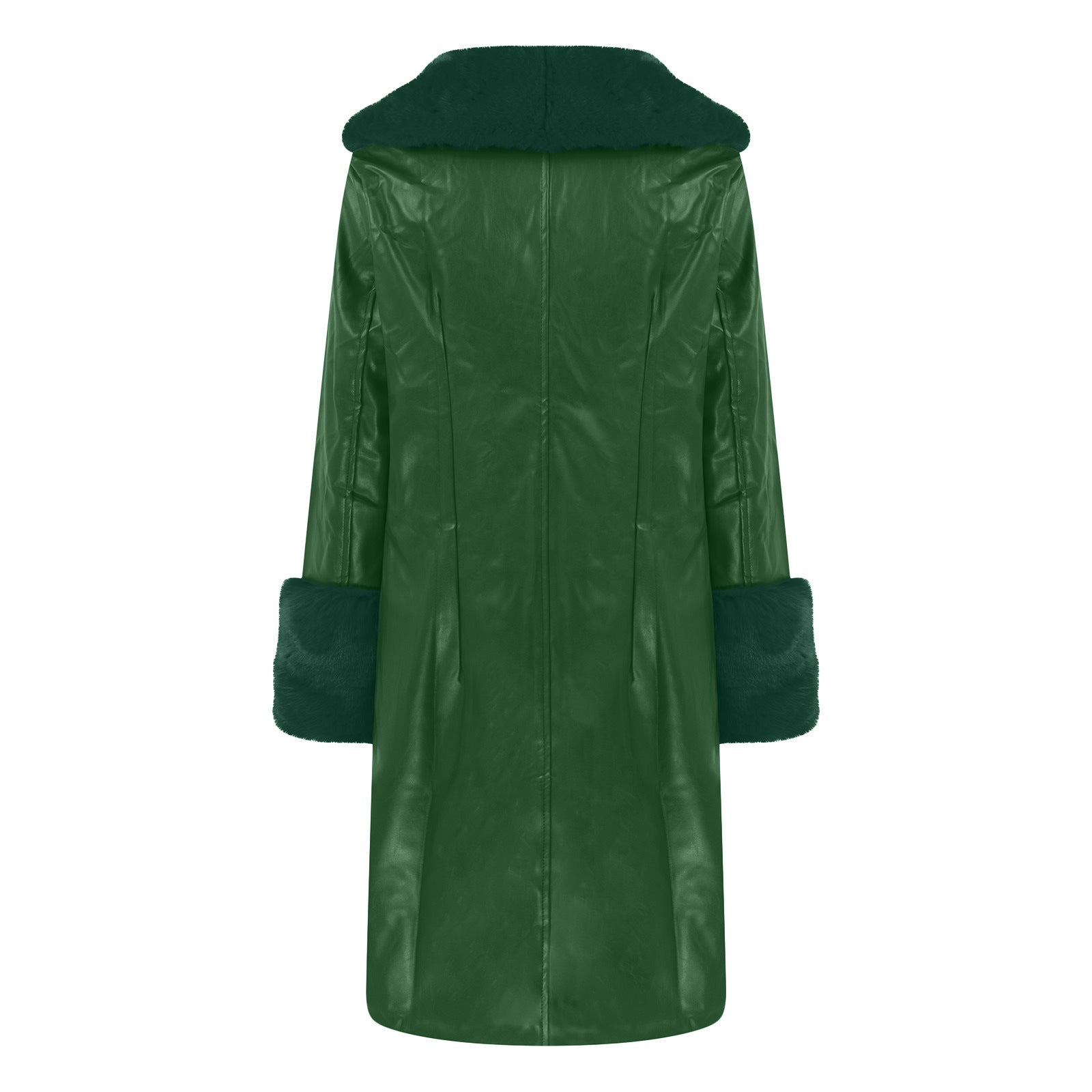 Women's Long PU Leather Coat