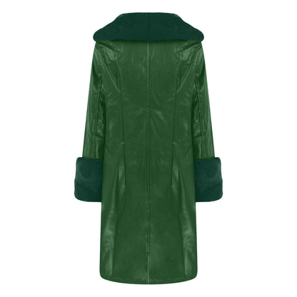 Women's Long PU Leather Coat